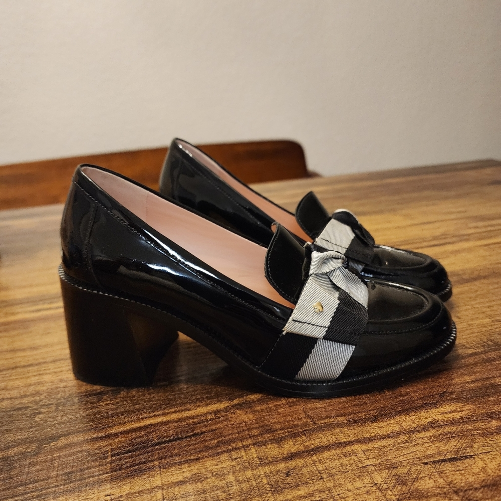 Kate Spade New York Leandra Loafer Pumps in black patent leather 6.5 Heels